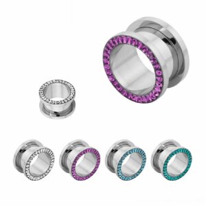 6 mm - RS - Rose / Rosa - Stahl - Tunnel - Kristall