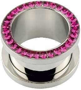 6 mm - PK - Pink - Stahl - Tunnel - Kristalle - Epoxy