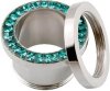 6 mm - AQ - Aquamarine - Stahl - Tunnel - Kristalle - Epoxy