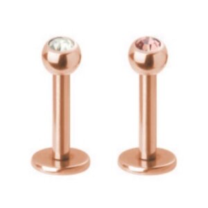 Rosegold Steel - Labret - Crystal