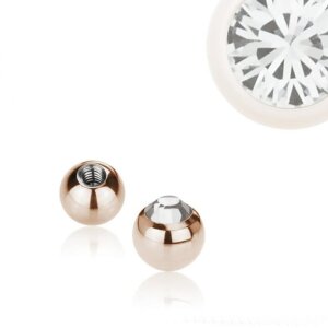 Rosegold Steel - Schraubkugel - Kristall 1,2 mm 3 mm CC-...