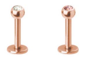 Rosegold Steel - Labret - Crystal 1,2 mm 8 mm 4 mm LH-...