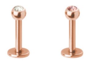 Rosegold Steel - Labret - Kristall 1,2 mm 10 mm 3 mm LH-...