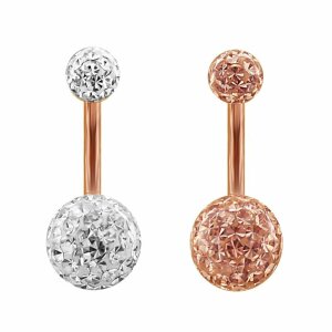 Rosegold Steel - Banana - Double bille époxy 8 mm...