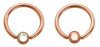 Rosegold Steel - Klemmring - Flat Ball Kristall 8 mm 3 mm CC- Kristallklar