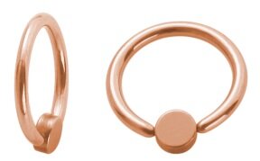 Rosegold Steel - Klemmring - Flat Ball Kristall 8 mm 3 mm...