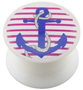 Acrylic - Design Plug - White - Anchor