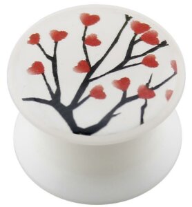 Acrylic - Design Plug - White - Bough