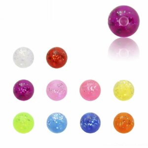 Acrylic - Screw ball - with Glitter 10pcs pack