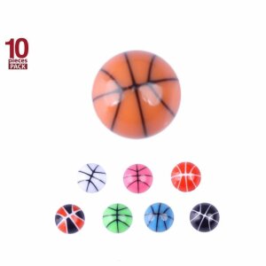 Acryl - Schraubkugel - Basketball Design - 10er Pack