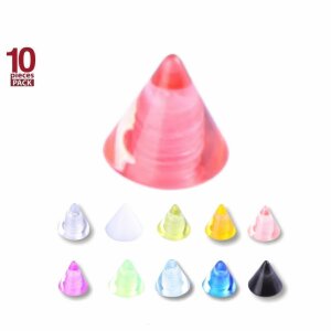 Acrylic - Screw cone - plain - 10pcs pack