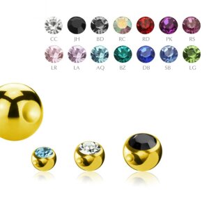 Gold Steel - Clip-in ball - crystal