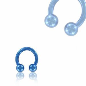 Color Titanium - CBR Circular Barbell (horseshoe) - blue