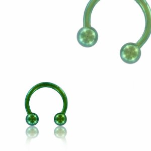 Color Titanium - CBR Circular Barbell (horseshoe) - green