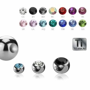 Ti Gloss Titanium - Clip-in ball - crystal