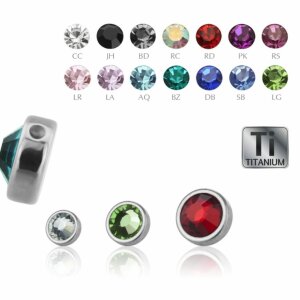 Ti Gloss Titanium - Clip-in flatball - crystal