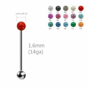 Stahl - Zungenbarbell - Epoxy Design AQ - Aqua Marine