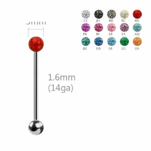 Stahl - Zungenbarbell - Epoxy Design RS - Rose / Rosa