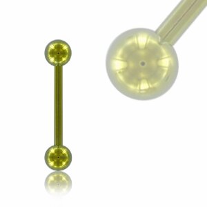 Color Titaniumium - barbell - yellow 1,6 mm 12 mm 4 mm
