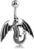 Steel with rhodium plated elements - Banana - Dragon