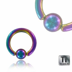 Titanium - BCR ball closure ring - colorful