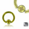 Titanium - BCR ball closure ring - yellow 1,6 mm 12 mm 5 mm