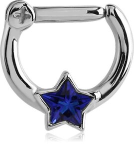 Steel - Septum Clicker - Star Design SA- Saphir