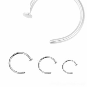 Steel - Nose ring with Flat Disc 0,8 mm 10 mm