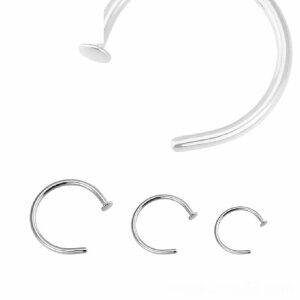 Stahl - Nasenring mit Flat Disc 1,0 mm 12 mm