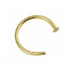 Gold Steel - Næse ring med flad skive 1,0 mm 8 mm