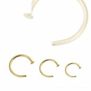 Gold Steel - Nose ring with Flat Disc 1,2 mm 8 mm