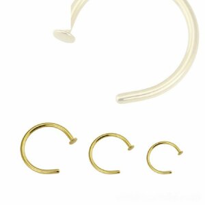 Gold Steel - Nose ring with Flat Disc 1,6 mm 8 mm