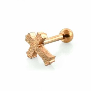 Rosegold Steel - Ear stud - Cross - Tragus