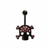 Black Steel - Banana - Crystal - skull - pink