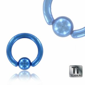 Titanium - BCR ball closure ring - blue