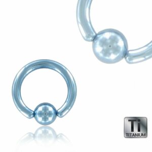 Titanium - BCR ball closure ring - light blue