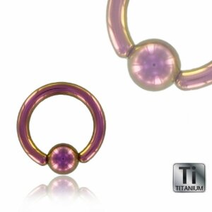 Titanium - BCR ball closure ring - pink