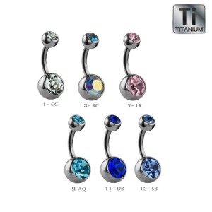 Titan - Mini Banane - Doppelkristall 6 mm DB - Dark Blue/...