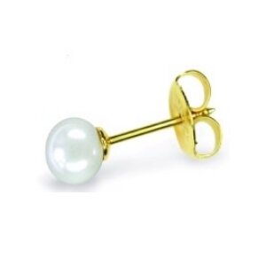 Gold Steel - Ear stud - Pearl - Studex System 75