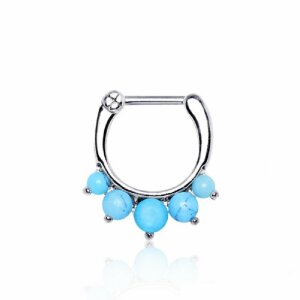 Steel - Septum Clicker - Turquoise