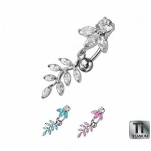 Titanium rhodium plated - Banana - leaf