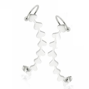 Steel - Ear Stud - Hearts