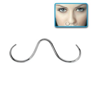 Stahl - Septum Piercing - Schnauzer 1,6 mm