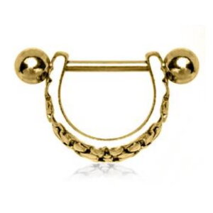 Gold Steel - ørering - blomsterornament