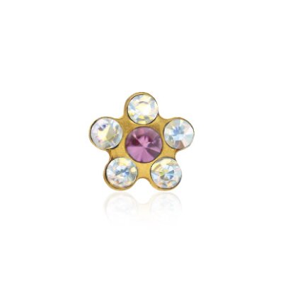 Gold 14 Carat - Ear stud - Flower - Studex System 75