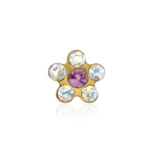 Gold 14 Carat - Ear stud - Flower - Studex System 75