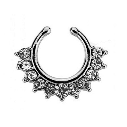 Brass - Fake Septum - filigree Crystals