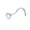 Steel - curved Nose Stud - Opalite White