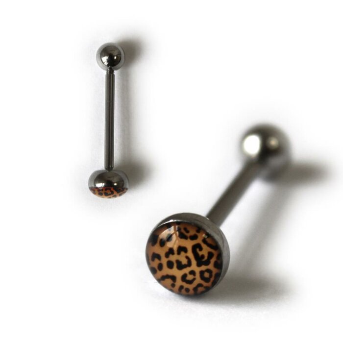 Stahl - Zungenbarbell - 1,6 mm - Leopard