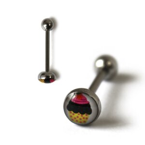 Stahl - Zungenbarbell - 1,6 mm - Muffin